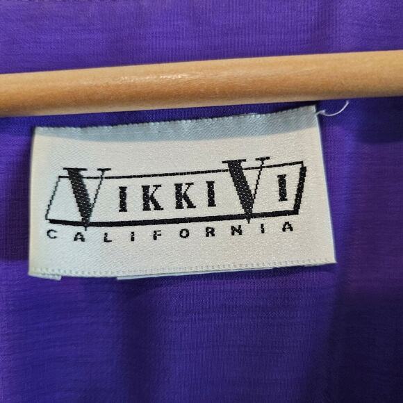 Vintage Drop Waist Dress Women 4X Purple 80s Glam Rock Silky Party Evening Retro - Picture 9 of 10